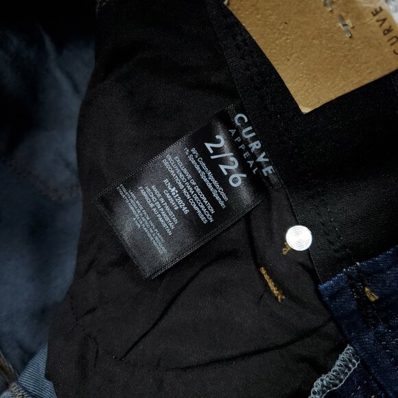 Curve Appeal Jeans High Rise Concealed Comfort Waist Straight Blue Size 2 26 - Picture 5 of 8